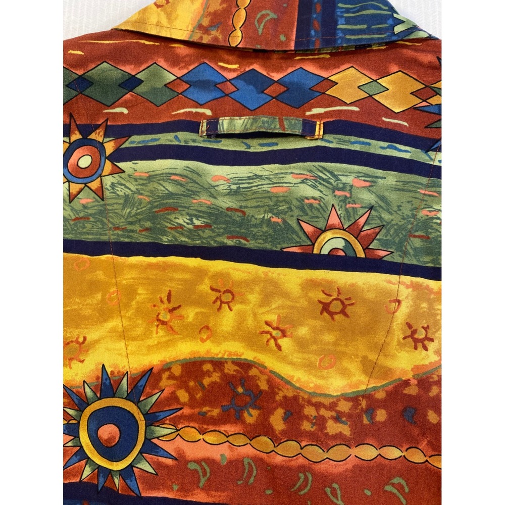 The Territory Ahead XL Southwest Aztec Shirt Bold Print Cotton Button Up - Picture 12 of 12